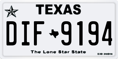 TX license plate DIF9194