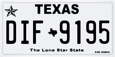 TX license plate DIF9195