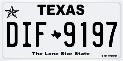 TX license plate DIF9197