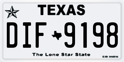TX license plate DIF9198
