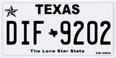 TX license plate DIF9202
