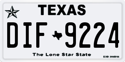 TX license plate DIF9224