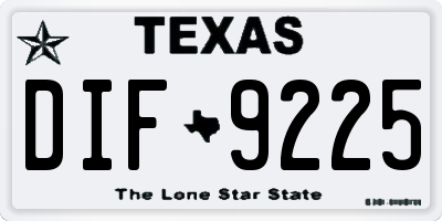 TX license plate DIF9225