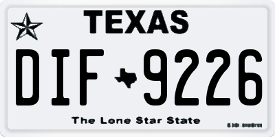 TX license plate DIF9226