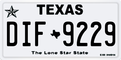 TX license plate DIF9229