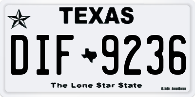 TX license plate DIF9236