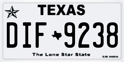 TX license plate DIF9238