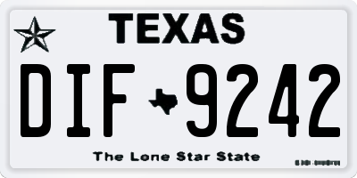 TX license plate DIF9242
