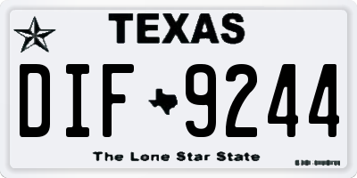 TX license plate DIF9244