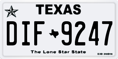 TX license plate DIF9247