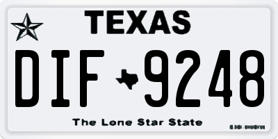 TX license plate DIF9248