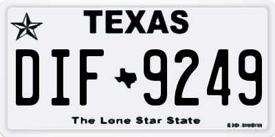 TX license plate DIF9249