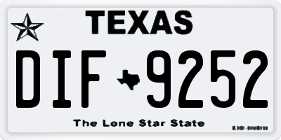 TX license plate DIF9252