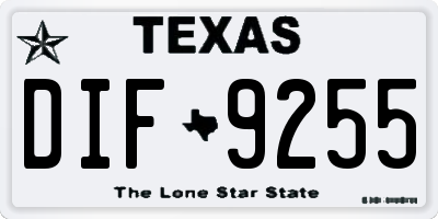 TX license plate DIF9255