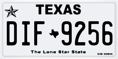 TX license plate DIF9256