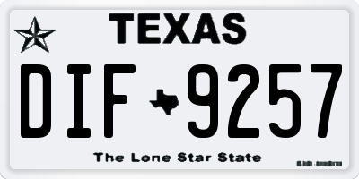 TX license plate DIF9257