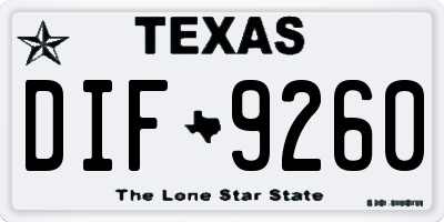 TX license plate DIF9260