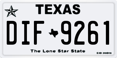 TX license plate DIF9261