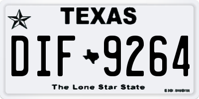 TX license plate DIF9264
