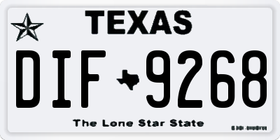 TX license plate DIF9268