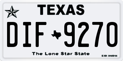 TX license plate DIF9270