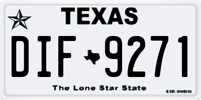TX license plate DIF9271