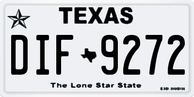 TX license plate DIF9272