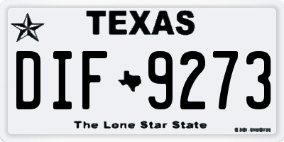 TX license plate DIF9273