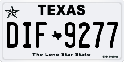 TX license plate DIF9277
