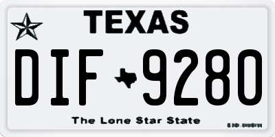 TX license plate DIF9280