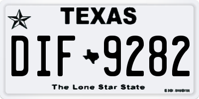 TX license plate DIF9282