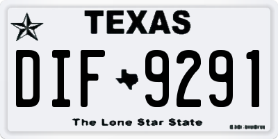 TX license plate DIF9291