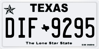 TX license plate DIF9295