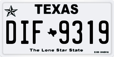 TX license plate DIF9319