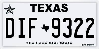 TX license plate DIF9322