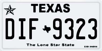 TX license plate DIF9323