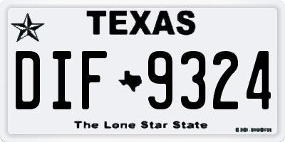 TX license plate DIF9324
