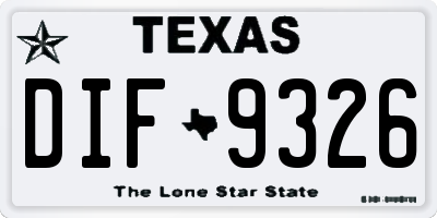 TX license plate DIF9326