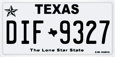 TX license plate DIF9327