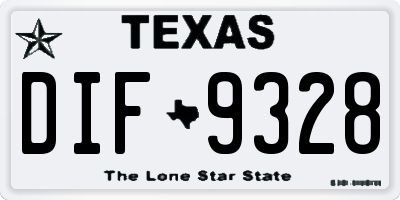 TX license plate DIF9328