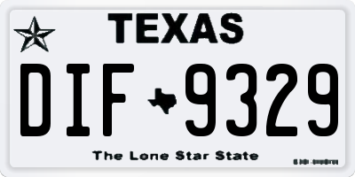 TX license plate DIF9329