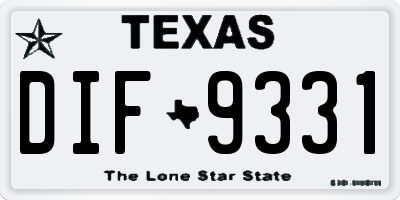 TX license plate DIF9331