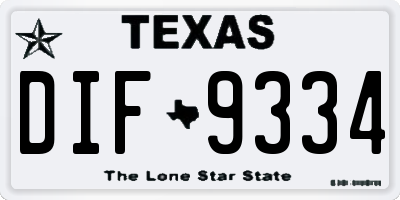 TX license plate DIF9334
