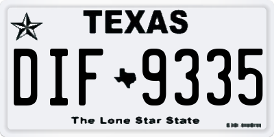 TX license plate DIF9335