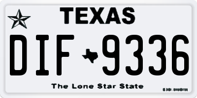 TX license plate DIF9336