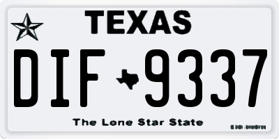 TX license plate DIF9337