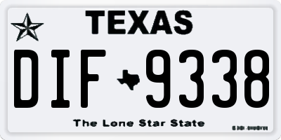 TX license plate DIF9338