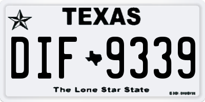 TX license plate DIF9339