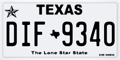 TX license plate DIF9340
