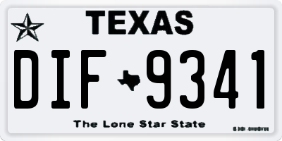TX license plate DIF9341